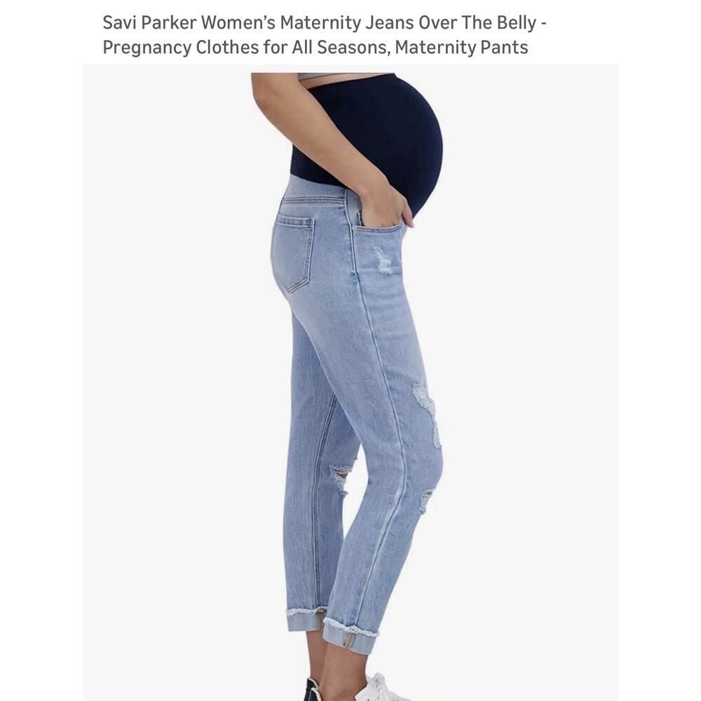 Savi Parker Maternity Slim Girlfriend Jeans Size M